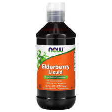Концентрат Бузины, 500 мг, Elderberry Liquid, Now Foods, 237 мл