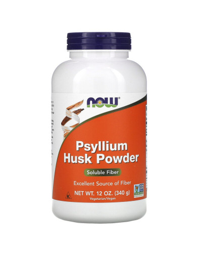 Подорожник, порошок з лушпиння насіння, Psyllium Husk Powder, Now Foods, 340 г (12 унцій)