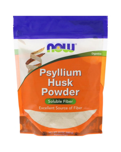 Подорожник, порошок з лушпиння насіння, Psyllium Husk Powder, Now Foods, 680 г (1,5 фунта)