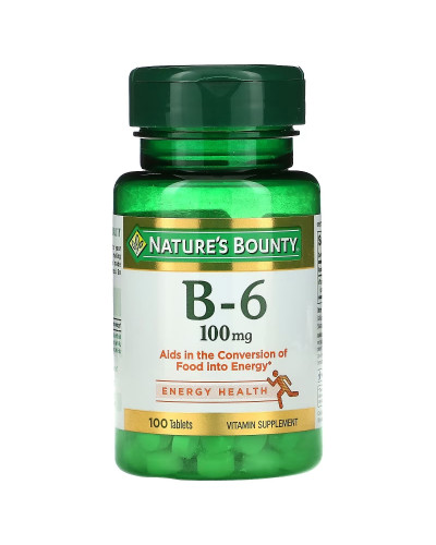 Вітамін B6, 100 мг, Vitamin B6, Nature's Bounty, 100 таблеток