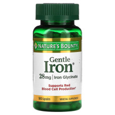 Железо, 28 мг, Gentle Iron, Nature's Bounty, 90 капсул
