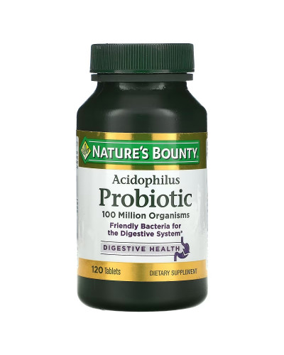 Пробіотик з ацидофільними лактобактеріями, Acidophilus Probiotic, Nature's Bounty, 120 таблеток