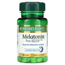 Мелатонин, 1 мг, Melatonin, Nature's Bounty, 180 таблеток