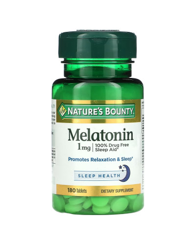 Мелатонін, 1 мг, Melatonin, Nature's Bounty, 180 таблеток