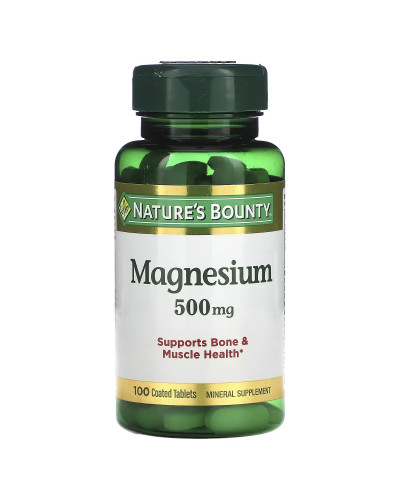 Магний, 500 мг, Magnesium, Nature's Bounty, 100 каплет