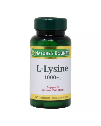 L-Лизин, 1000 мг, L-Lysine, Nature's Bounty, 60 каплет