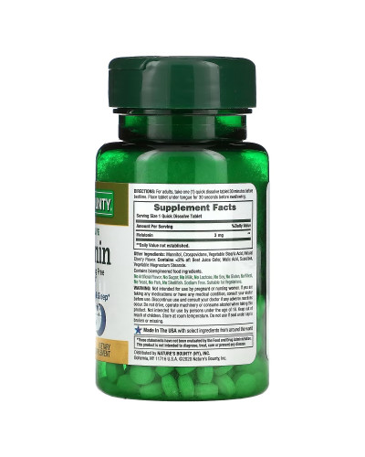 Мелатонин быстро растворяющийся, 3 мг, вкус вишни, Melatonin, Nature's Bounty, 240 таблеток