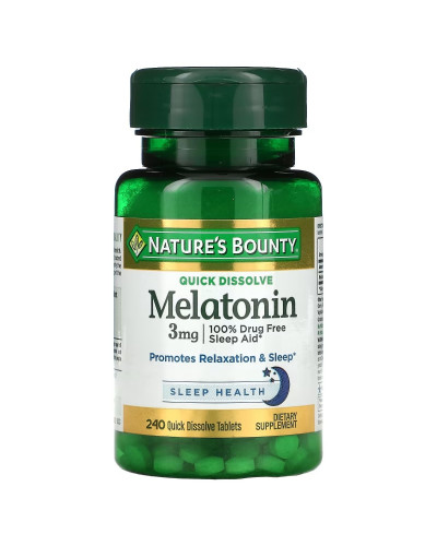 Мелатонин быстро растворяющийся, 3 мг, вкус вишни, Melatonin, Nature's Bounty, 240 таблеток