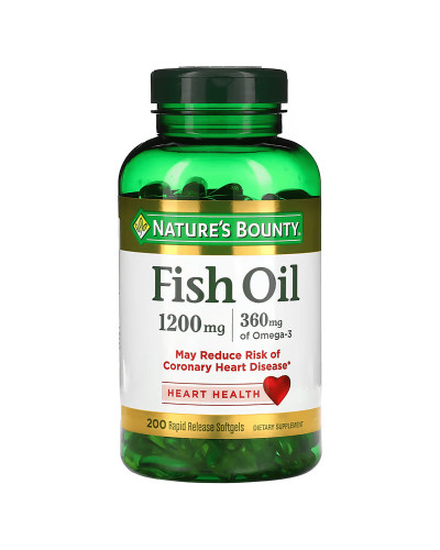 Риб'ячий жир, 1200 мг, Fish Oil, Nature's Bounty, 200 гелевих капсул