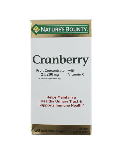 Клюква, Cranberry with Vitamins C, Nature's Bounty, 60 гелевых капсул