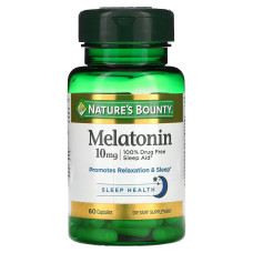 Мелатонин, 10 мг, Melatonin, Nature's Bounty, 60 капсул