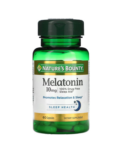Мелатонін, 10 мг, Melatonin, Nature's Bounty, 60 капсул