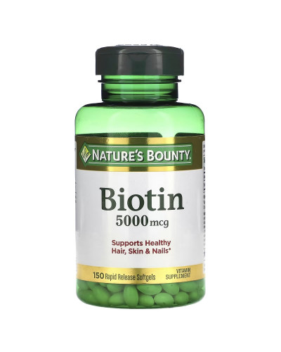 Біотин швидкого вивільнення, 5000 мкг, Biotin, Nature's Bounty, 150 гелевих капсул