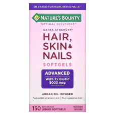 Здоровая сила волос, кожи, ногтей, Extra Strength Hair, Skin & Nails, Nature's Bounty, 150 гелевых капсул