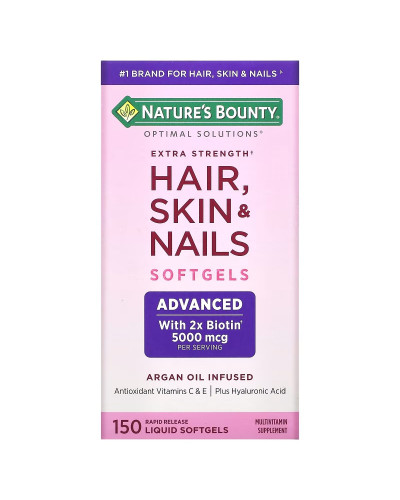 Здорова сила волосся, шкіри, нігтів, Extra Strength Hair, Skin & Nails, Nature's Bounty, 150 гелевих капсул