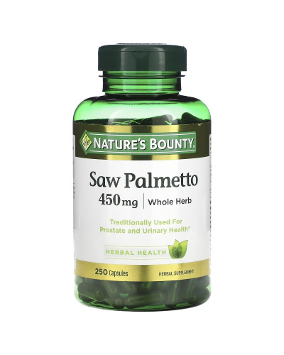 Со Пальметто, 450 мг, Saw Palmetto, Nature's Bounty, 250 капсул