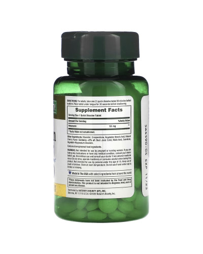 Мелатонін швидко розчинний, 10 мг, смак вишні, Melatonin, Nature's Bounty, 45 таблеток