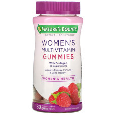 Мультивитамины для женщин, со вкусом малины, Women's Multivitamin Gummies, Nature's Bounty, 80 жевательных конфет