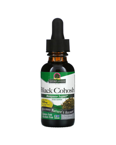 Клопогон, 950 мг, без спирту, Black Cohosh, Alcohol-Free, Nature's Answer, 30 мл