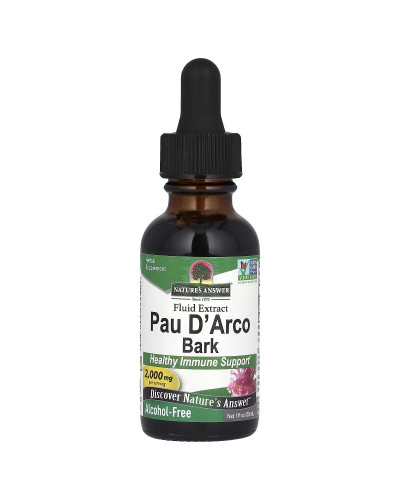 Кора По Д'арко, без спирта, 2000 мг, Pau D'Arco Bark, Alcohol-Free, Nature's Answer, 30 мл