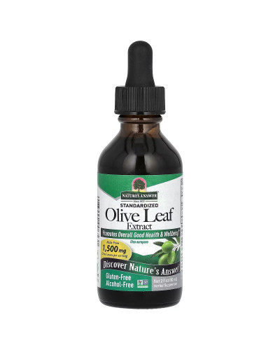 Экстракт листьев растительного масла, 1500 мг, Olive Leaf Extract, Nature's Answer, 60 мл