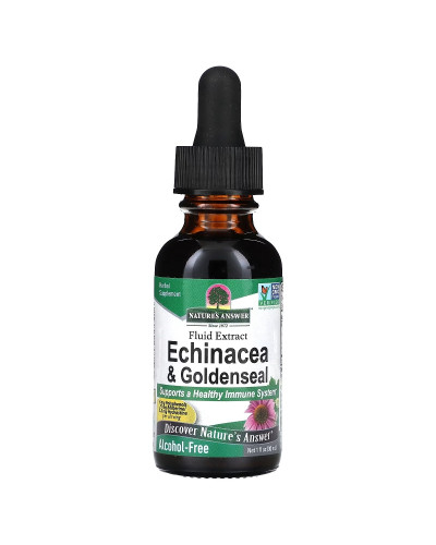 Ехінацея та Жовтокорінь (Гідрастис), без спирту, Echinacea & Goldenseal, Alcohol-Free, Nature's Answer, 30 мл