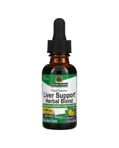 Екстракт трав для підтримки печінки, без спирту, 2000 мг, Liver Support Herbal Blend, Nature's Answer, 30 мл