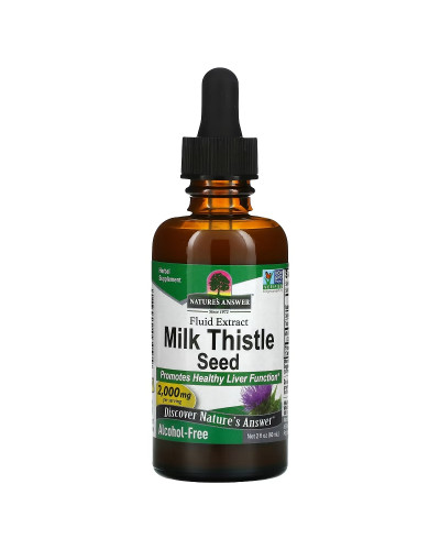 Екстракт розторопші, без спирту, 2000 мг, Milk Thistle Seed, Fluid Extract, Alcohol-Free, Nature's Answer, 60 мл