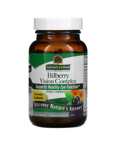 Комплекс для зрения с черникой, Bilberry Vision Complex, Nature's Answer, 60 вегетарианских капсул