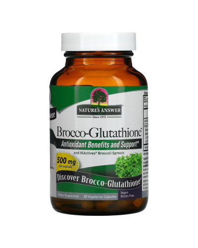 Брокко-глутатион, 500 мг, Brocco-Glutathione, Nature's Answer, 60 вегетарианских капсул