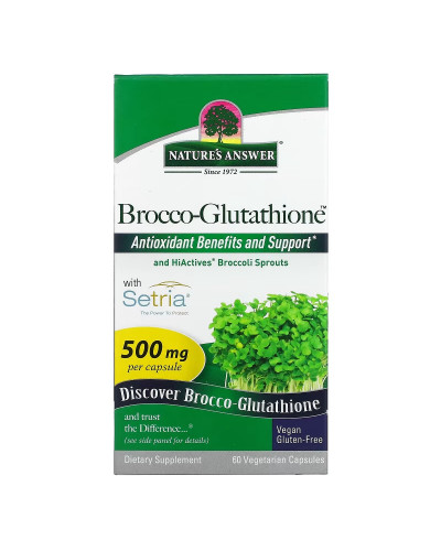 Брокко-глутатион, 500 мг, Brocco-Glutathione, Nature's Answer, 60 вегетарианских капсул