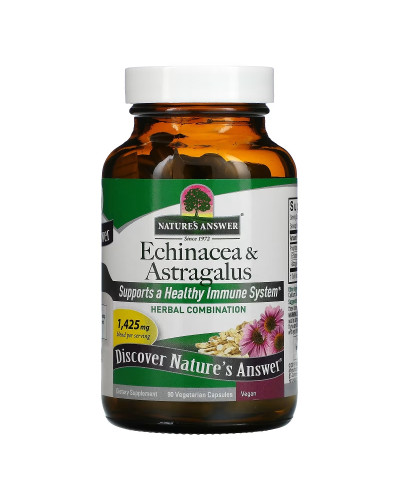 Эхинацея и астрагал, Echinacea & Astragalus, Nature's Answer, 90 вегетарианских капсул