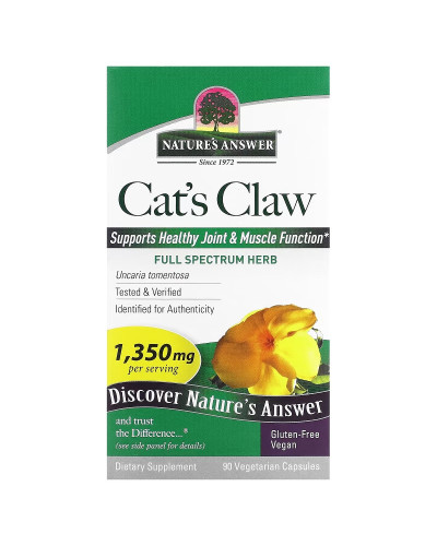 Кошачий коготь, 1350 мг, Cat's Claw, Nature's Answer, 90 вегетарианских капсул
