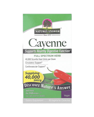 Кайенский перец, Cayenne, Nature's Answer, 90 вегетарианских капсул