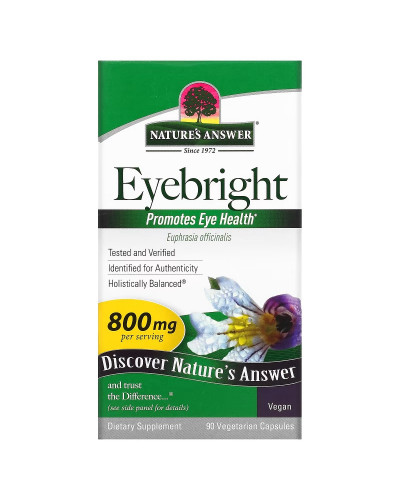 Очанка для глаз, 800 мг, Eyebright, Nature's Answer, 90 вегетарианских капсул