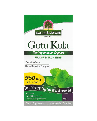 Готу кола, 950 мг, Gotu Kola, Nature's Answer, 90 вегетарианских капсул