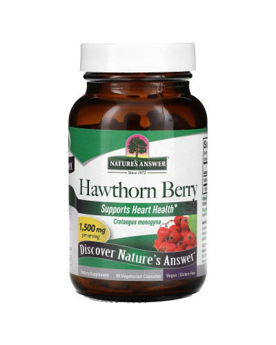 Глід, 1500 мг, Hawthorn Berry, Nature's Answer, 90 вегетаріанських капсул Глід, 1500 мг, Hawthorn Berry, Nature's Answer, 90 вегетаріанських капсул