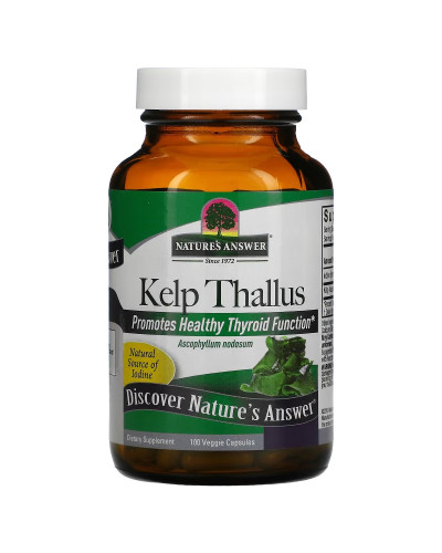 Бурые водоросли, Kelp Thallus, Nature's Answer, 100 вегетарианских капсул