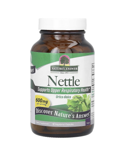 Крапива, 600 мг, Nettle, Nature's Answer, 90 вегетарианских капсул