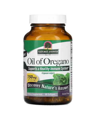 Масло орегано, 150 мг, Oil of Oregano, Nature's Answer, 90 гелевых капсул
