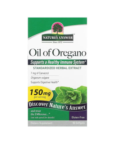 Масло орегано, 150 мг, Oil of Oregano, Nature's Answer, 90 гелевых капсул