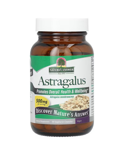 Астрагал, 500 мг, Astragalus, Nature's Answer, 60 вегетарианских капсул
