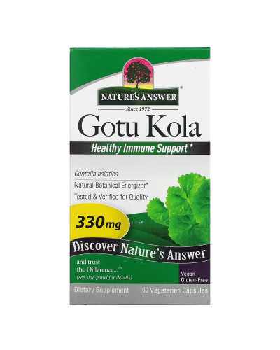 Готу кола, 330 мг, Gotu Kola, Healthy Immune Support, Nature's Answer, 60 вегетарианских капсул