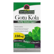 УЦЕНКА Готу кола, 330 мг, Gotu Kola, Healthy Immune Support, Nature's Answer, 60 вегетарианских капсул (мятая коробка)