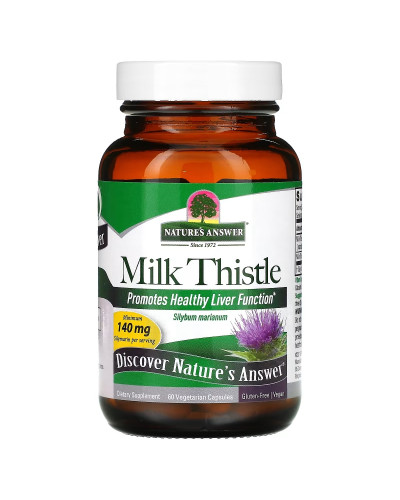 Розторопша, Milk Thistle, Nature's Answer, 60 вегетаріанських капсул
