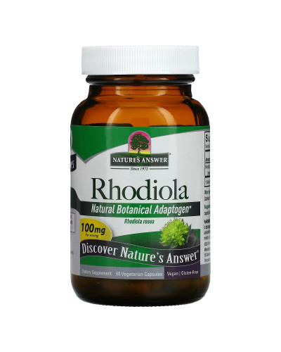 Родиола, 100 мг, Rhodiola, Nature's Answer, 60 вегетарианских капсул
