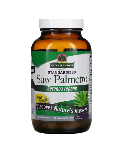 Со Пальметто, 690 мг, Saw Palmetto, Standardized, Nature's Answer, 120 вегетаріанських капсул Со Пальметто, 690 мг, Saw Palmetto, Standardized, Nature's Answer, 120 вегетаріанських капсул