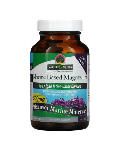 Магний морского происхождения, 500 мг, Marine Based Magnesium, Nature's Answer, 90 вегетарианских капсул Магний морского происхождения, 500 мг, Marine Based Magnesium, Nature's Answer, 90 вегетарианских капсул