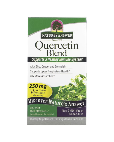 Кверцетин, 250 мг, Quercetin Blend, Nature's Answer, 60 вегетаріанських капсул
