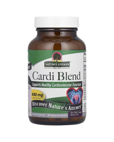 Кардио-комплекс, поддержка сердечно-сосудистой системы, Cardi Blend, Nature's Answer, 60 вегетарианских капсул Кардио-комплекс, поддержка сердечно-сосудистой системы, Cardi Blend, Nature's Answer, 60 вегетарианских капсул